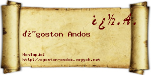 Ágoston Andos névjegykártya